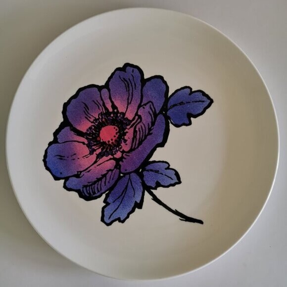 Wedgwood Blue Anemone Large Dinner Plate Susie Cooper Vintage 1970s Design Flora - Picture 3 of 7